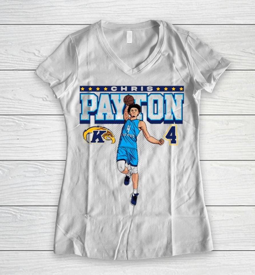 Chris Payton Individual Caricature Ncaa Men’s Basketball Women V-Neck T-Shirt