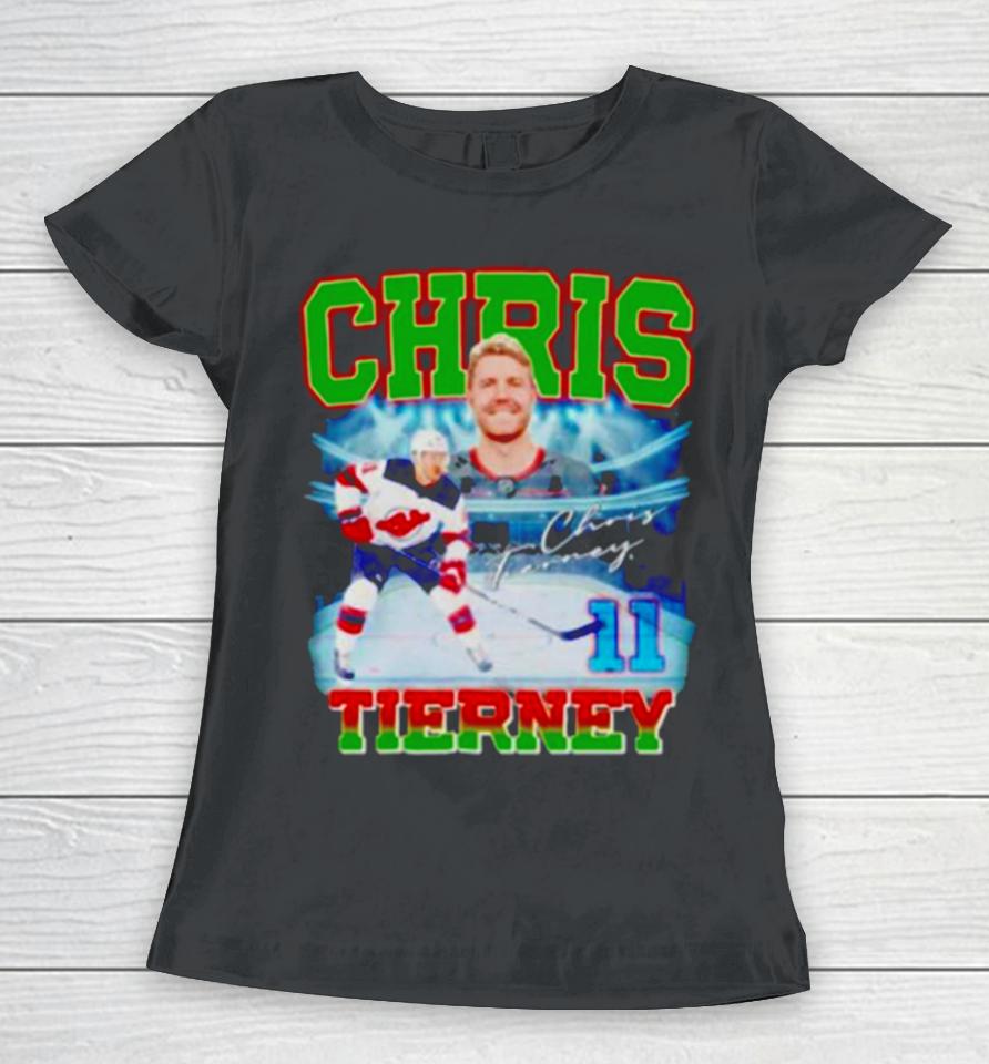 Chris Tierney 11 Hockey Player Signature Women T-Shirt