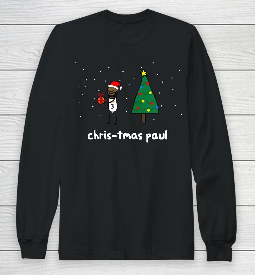 Chris-Tmas Paul Holiday Merch Nba Paint Long Sleeve T-Shirt