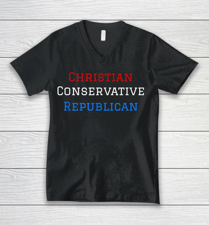 Christian Conservative Republican Patriotic Usa Unisex V-Neck T-Shirt