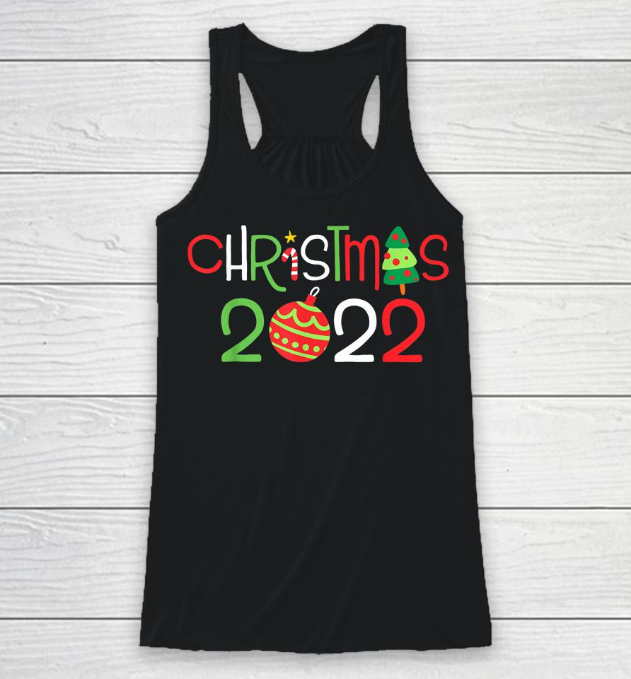Christmas 2022 Pajama Family Matching Happy Holiday Xmas Racerback Tank