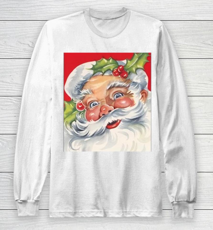 Christmas 2023 Retro Jolly Santa Claus Long Sleeve T-Shirt