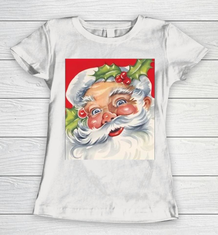 Christmas 2023 Retro Jolly Santa Claus Women T-Shirt