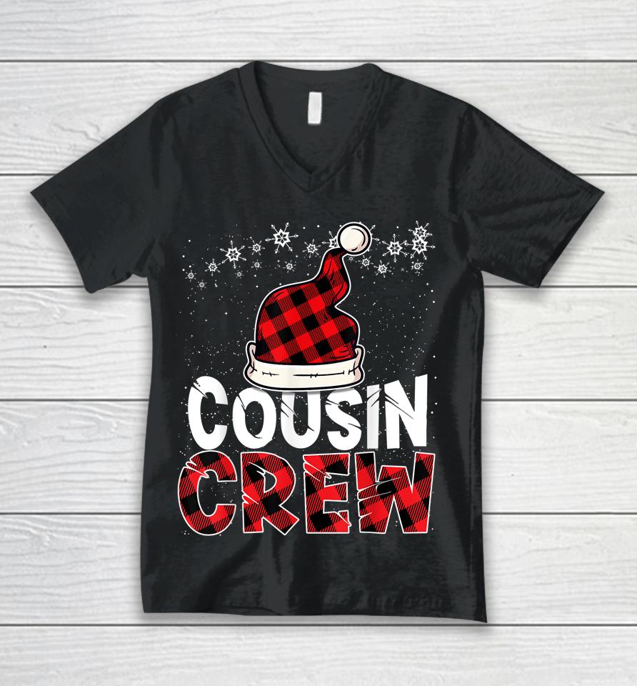 Christmas Cousin Crew Buffalo Red Plaid Pajamas Family Xmas Unisex V-Neck T-Shirt