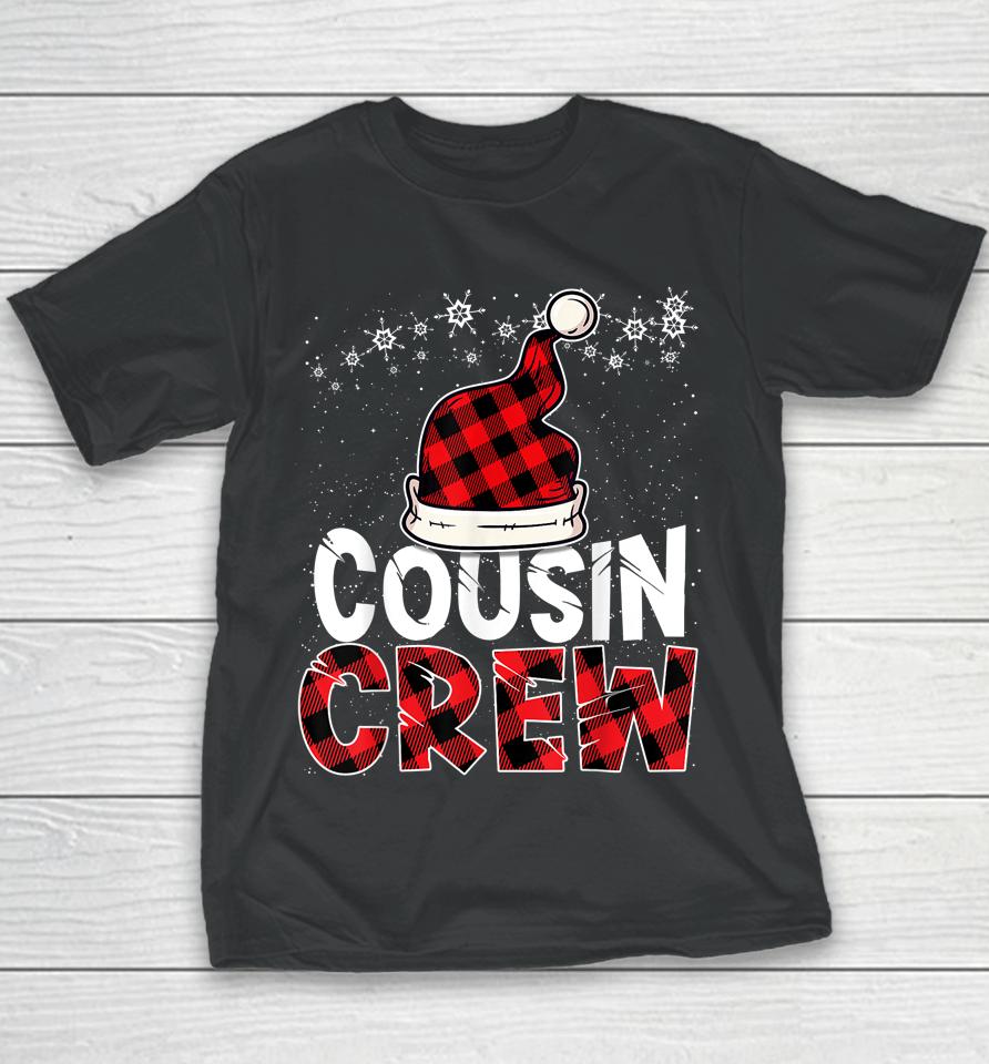 Christmas Cousin Crew Buffalo Red Plaid Pajamas Family Xmas Youth T-Shirt