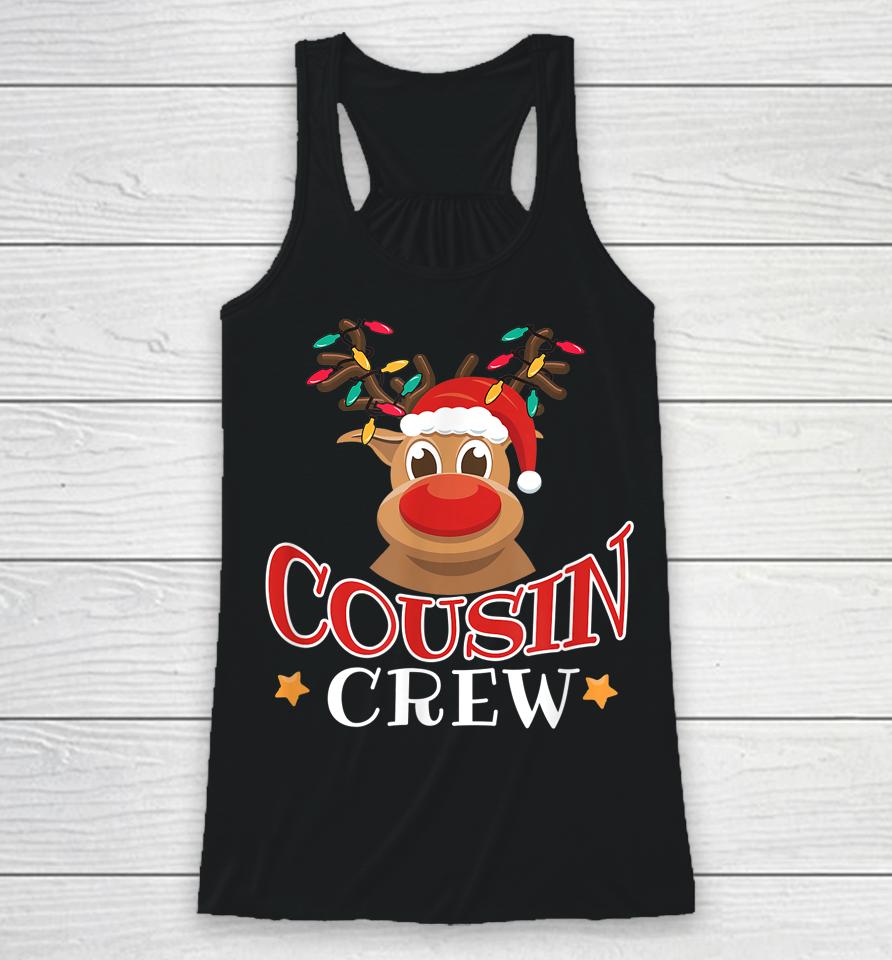 Christmas Cousin Crew Funny Reindeer Matching Pajama Gift Racerback Tank