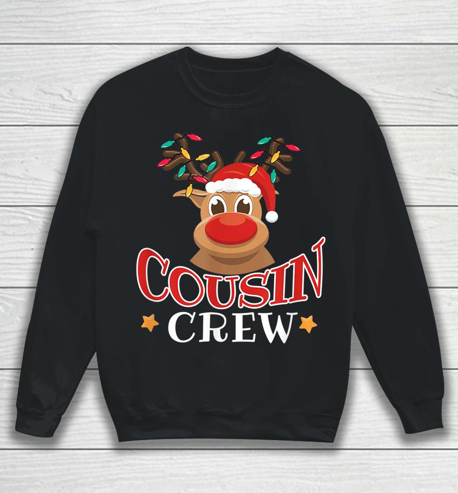 Christmas Cousin Crew Funny Reindeer Matching Pajama Gift Sweatshirt