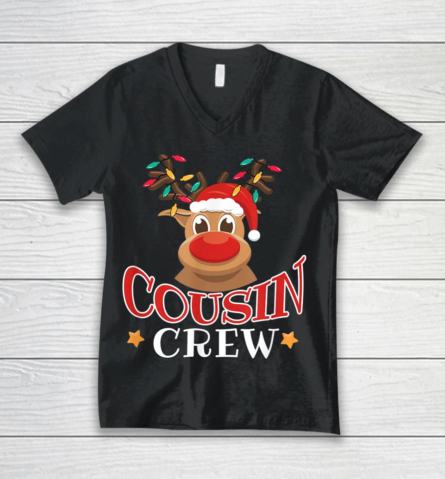 Christmas Cousin Crew Funny Reindeer Matching Pajama Gift Unisex V-Neck T-Shirt