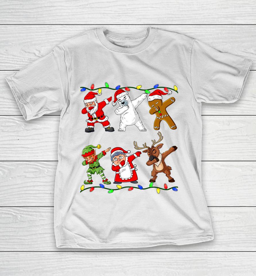 Christmas Dabbing Santa Elf And Friends Boys Kids Dab Xmas T-Shirt