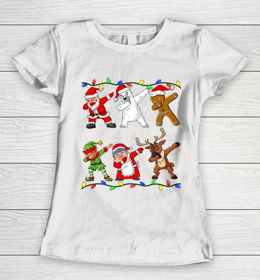 Christmas Dabbing Santa Elf And Friends Boys Kids Dab Xmas Women T-Shirt