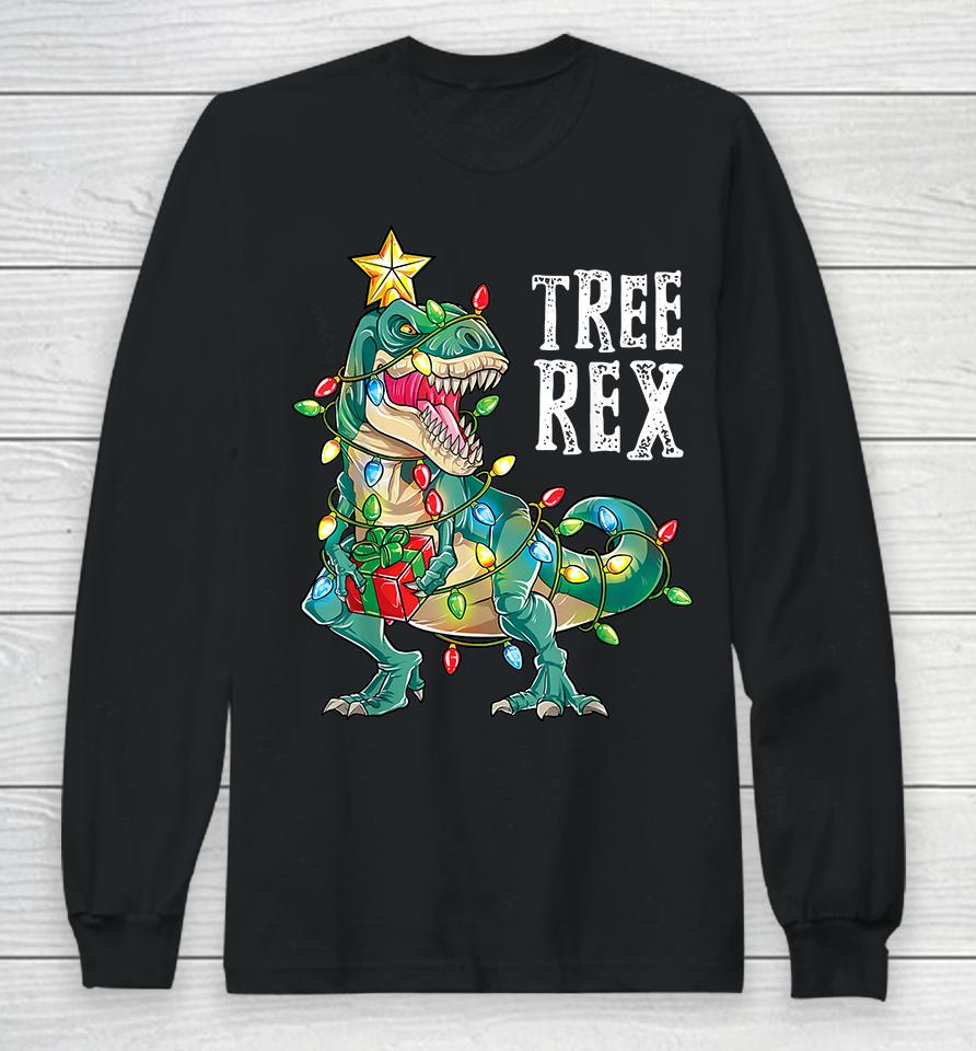 Christmas Dinosaur Tree Rex Long Sleeve T-Shirt