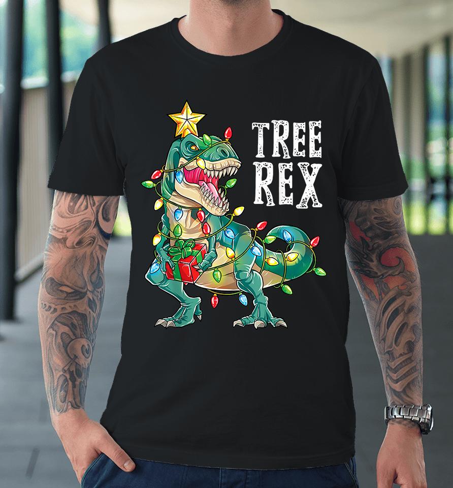 Christmas Dinosaur Tree Rex Premium T-Shirt