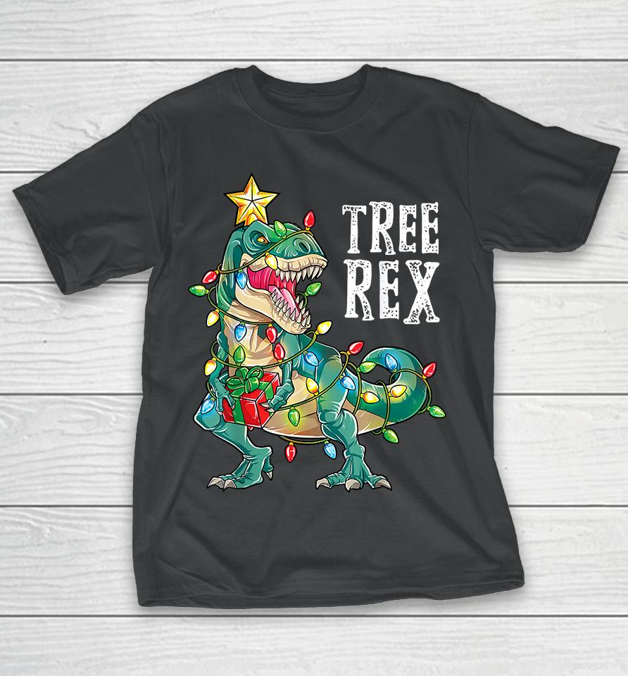 Christmas Dinosaur Tree Rex T-Shirt