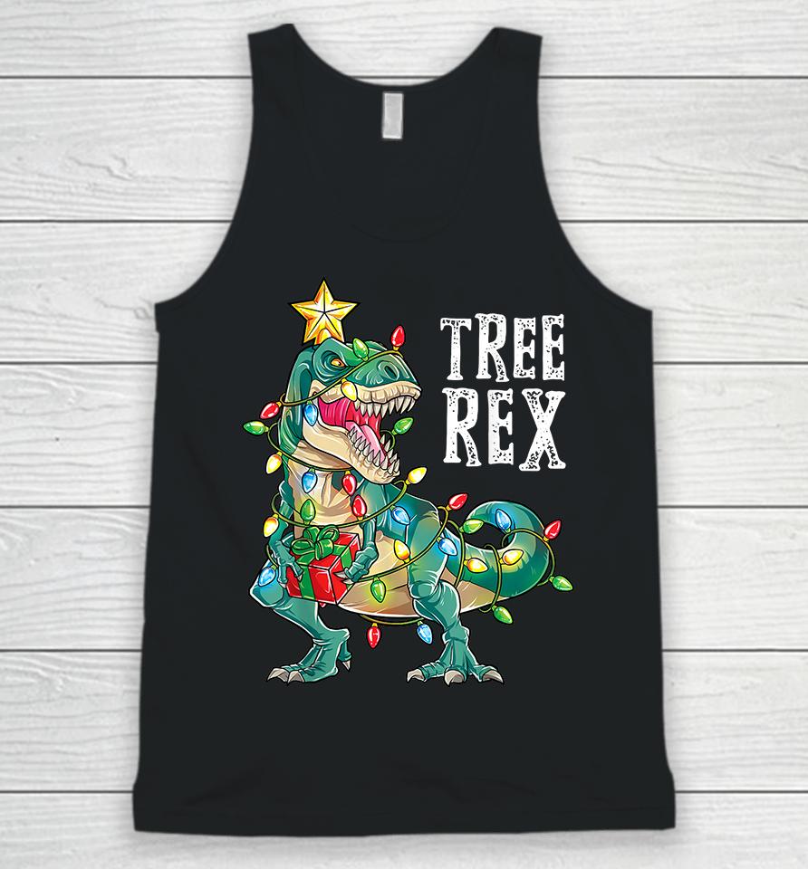 Christmas Dinosaur Tree Rex Unisex Tank Top