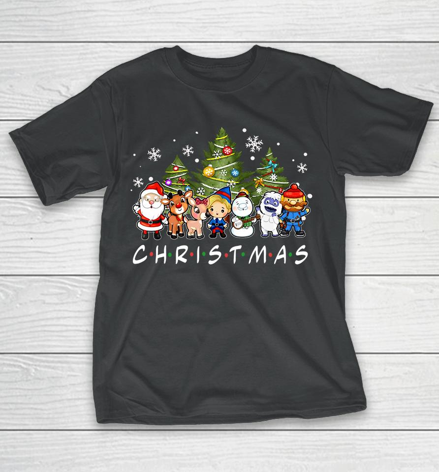 Christmas Family Friends Santa Rudolph Snowman Pajamas Xmas T-Shirt