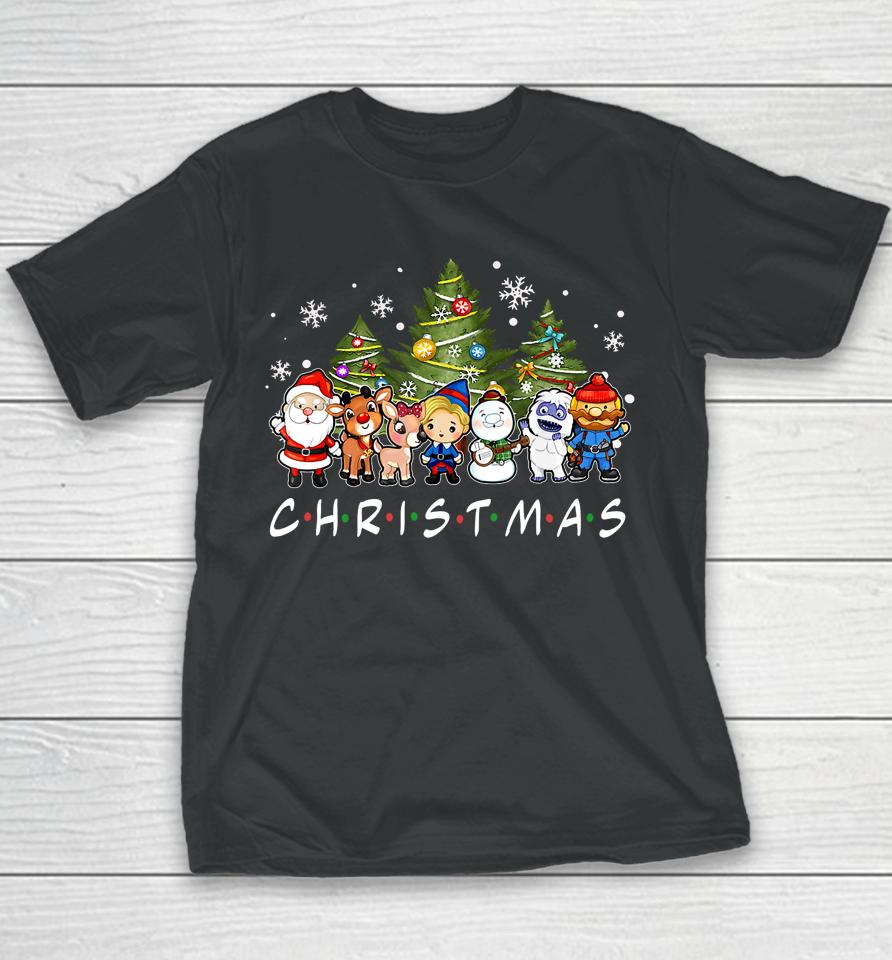 Christmas Family Friends Santa Rudolph Snowman Pajamas Xmas Youth T-Shirt