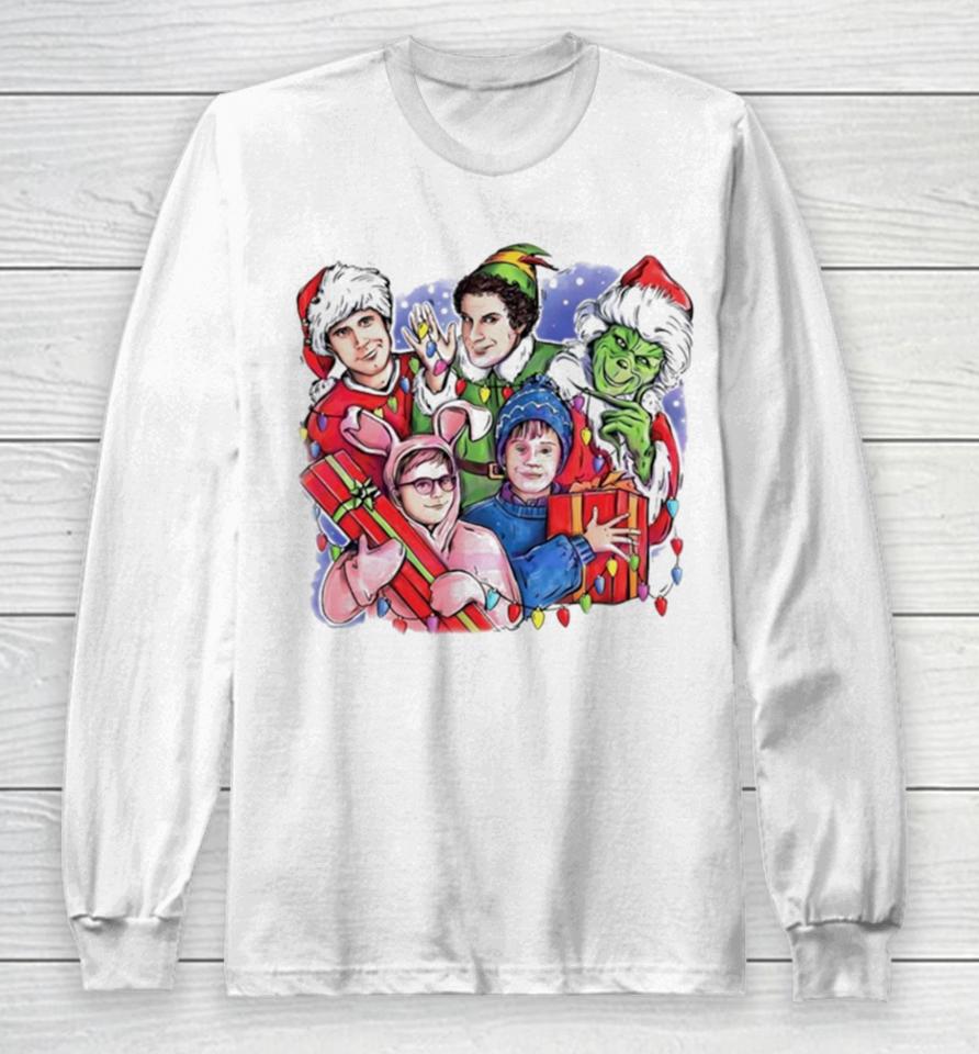 Christmas Friends Movie Character Long Sleeve T-Shirt
