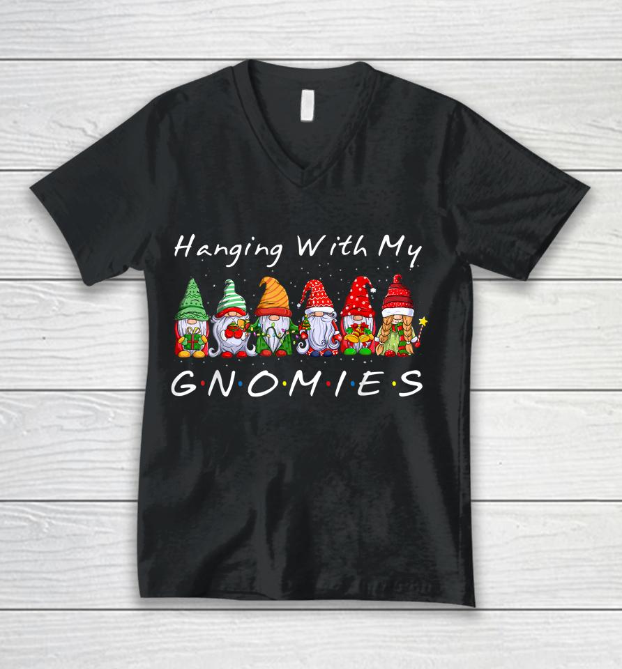 Christmas Gnome Hanging With My Gnomies Unisex V-Neck T-Shirt