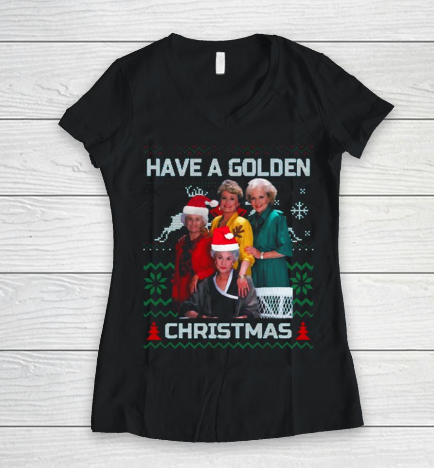 Christmas Golden Girls Christmas Women V-Neck T-Shirt