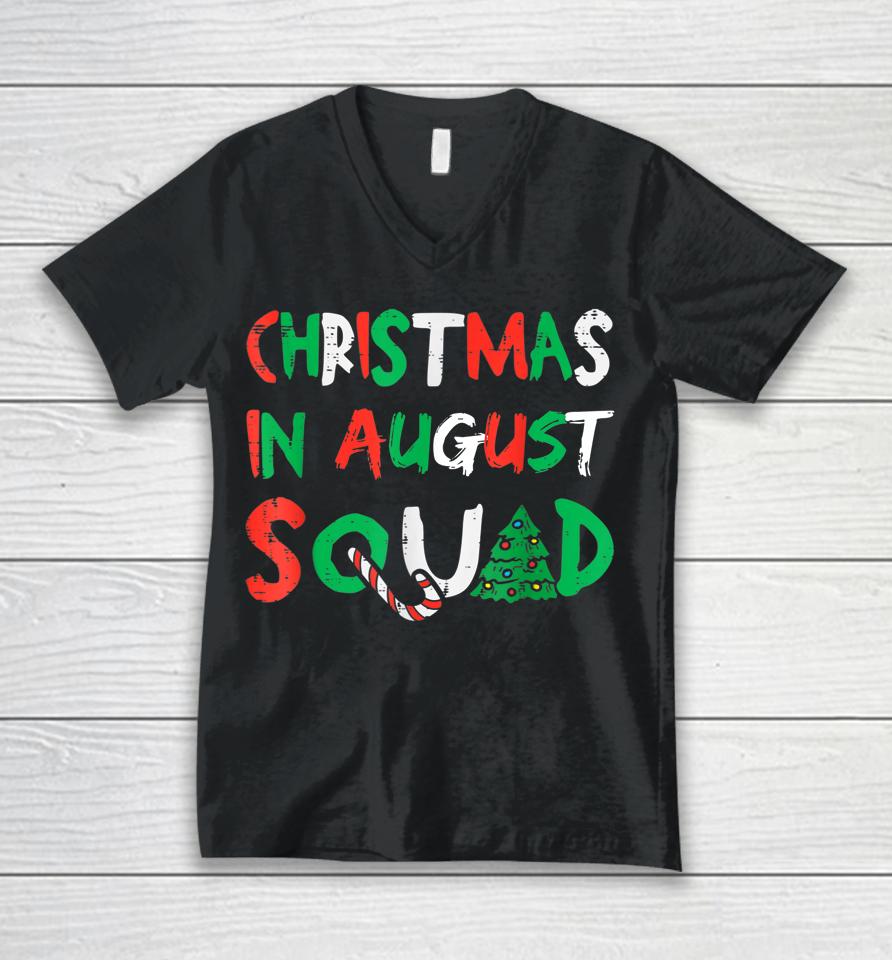 Christmas In August Squad Funny Summer Xmas Unisex V-Neck T-Shirt