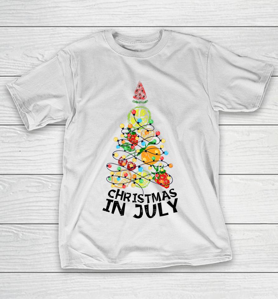 Christmas In July Fruit Xmas Tree Tee Summer T-Shirt