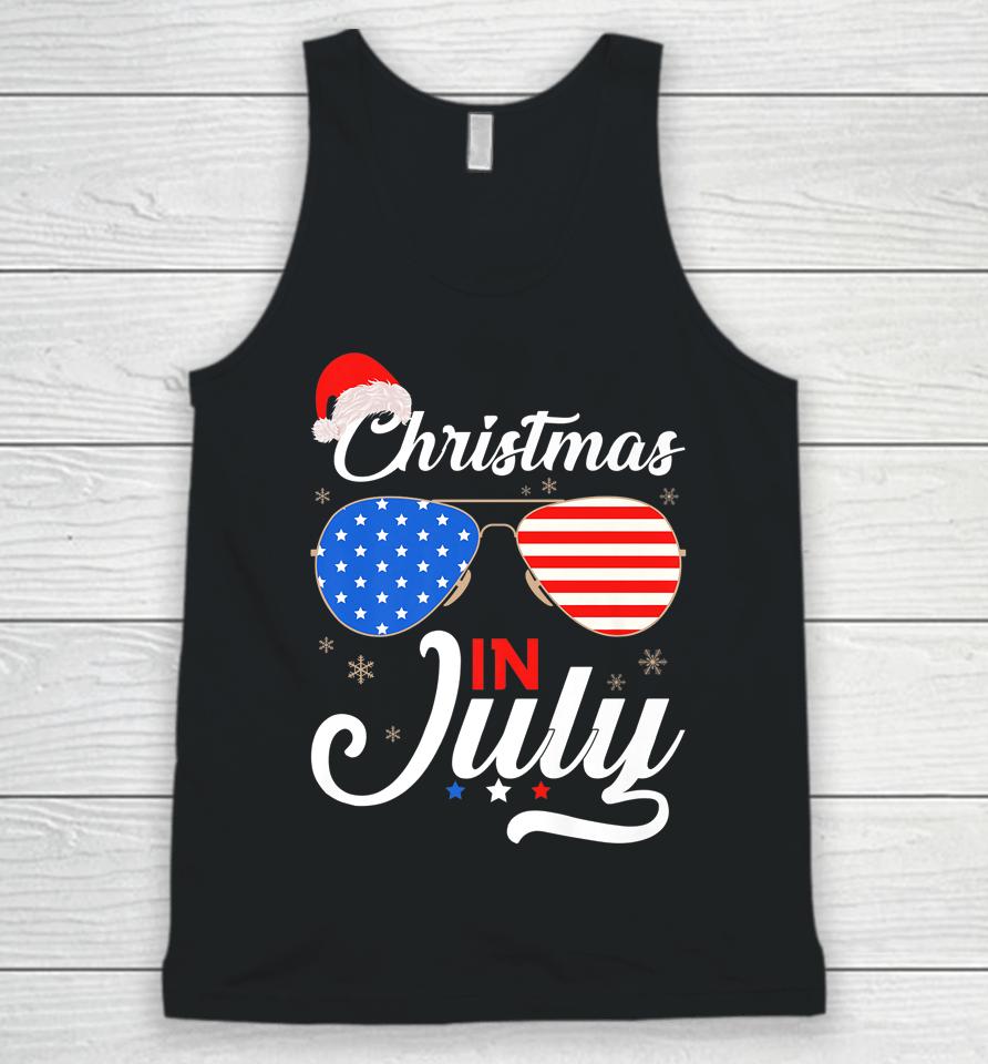 Christmas In July Funny 4Th Of July Beach Summer Christmas Unisex Tank Top