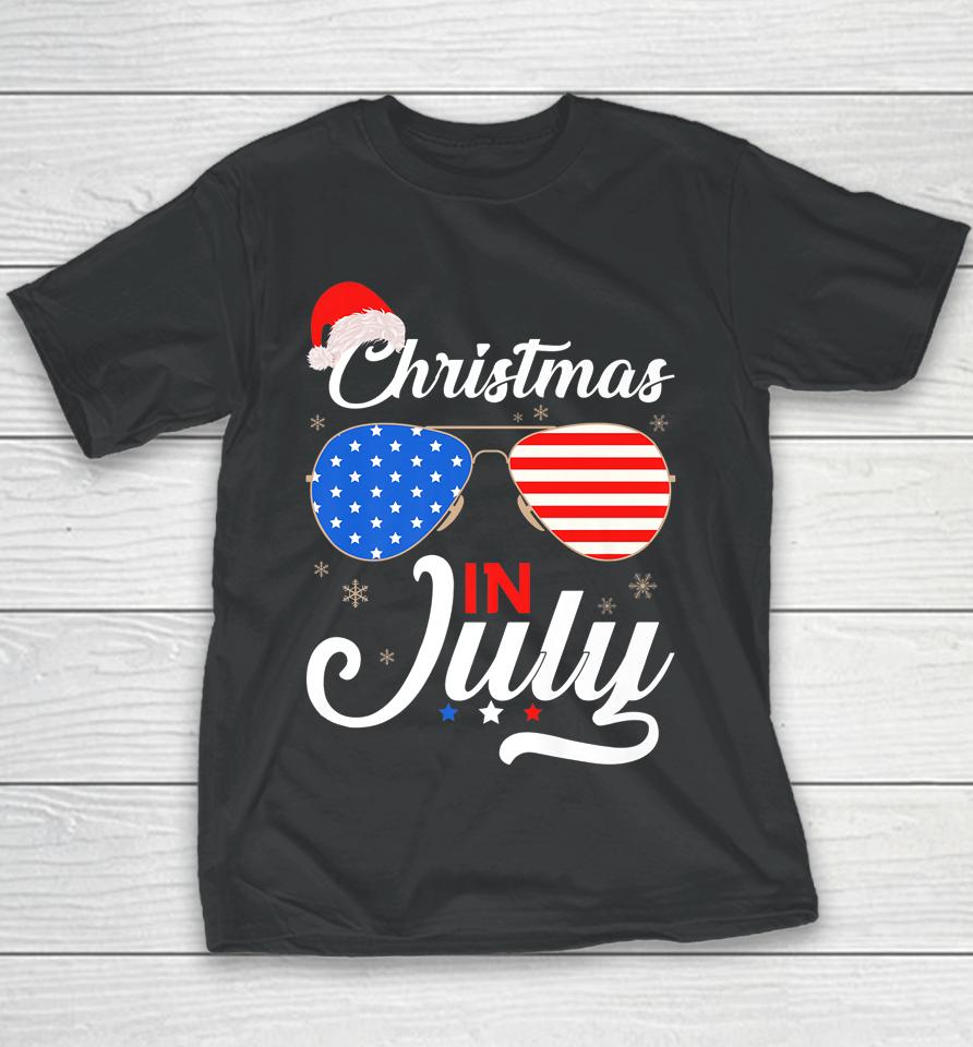 Christmas In July Funny 4Th Of July Beach Summer Christmas Youth T-Shirt
