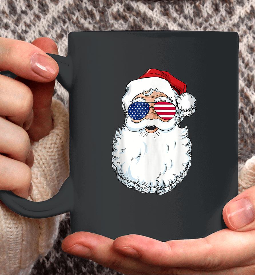 Christmas In July Santa Claus Patriotic Usa Sunglasses Coffee Mug