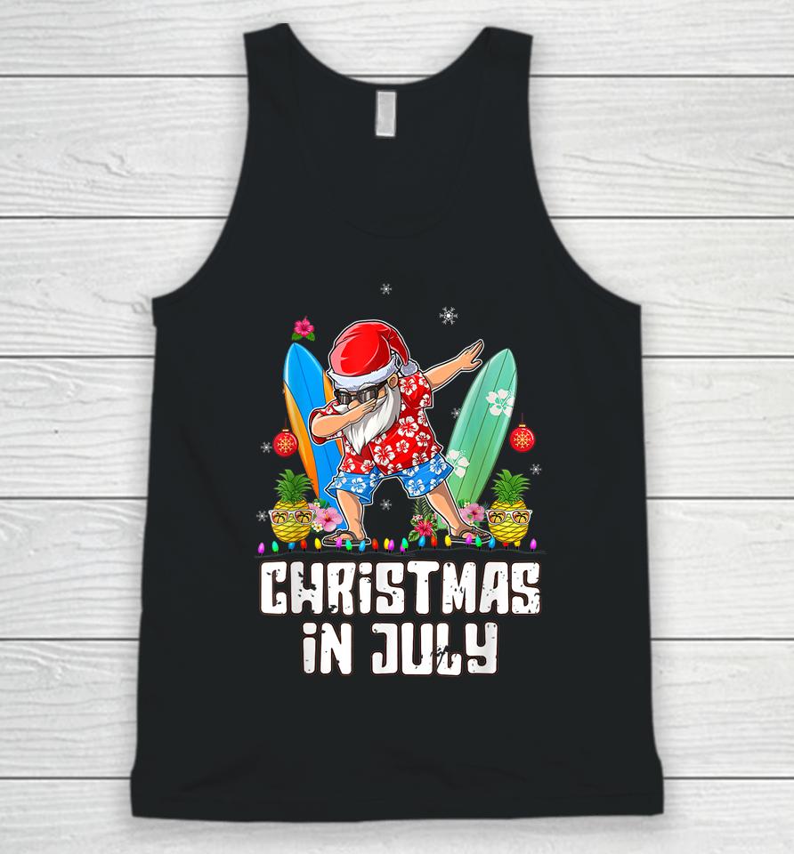 Christmas In July Santa Dabbing Hat Sunglasses Beach Summer Unisex Tank Top