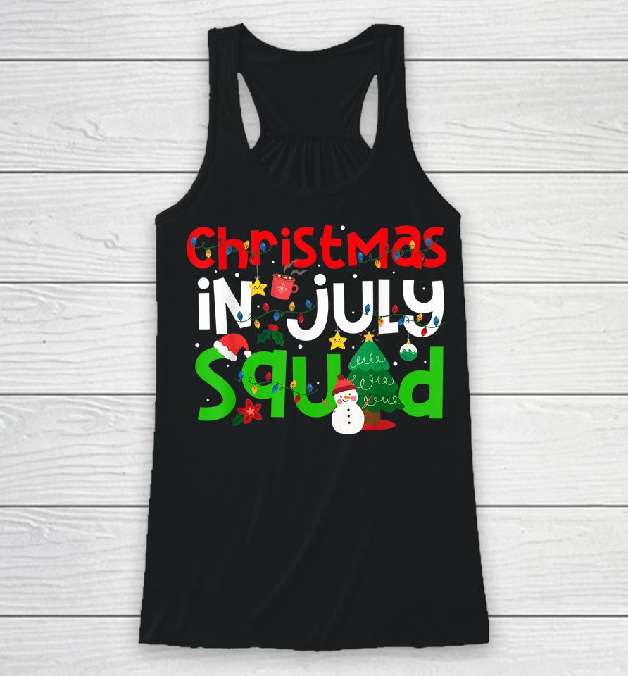 Christmas In July Squad Funny Summer Xmas Racerback Tank