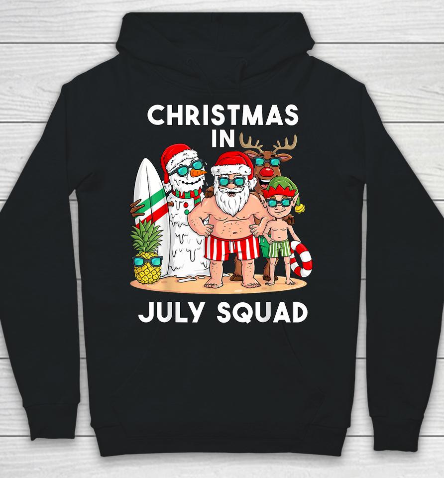 Christmas In July Squad Santa And Friends Xmas Boys Kids Hoodie