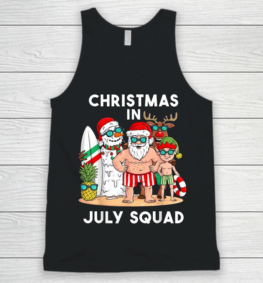 Christmas In July Squad Santa And Friends Xmas Boys Kids Unisex Tank Top