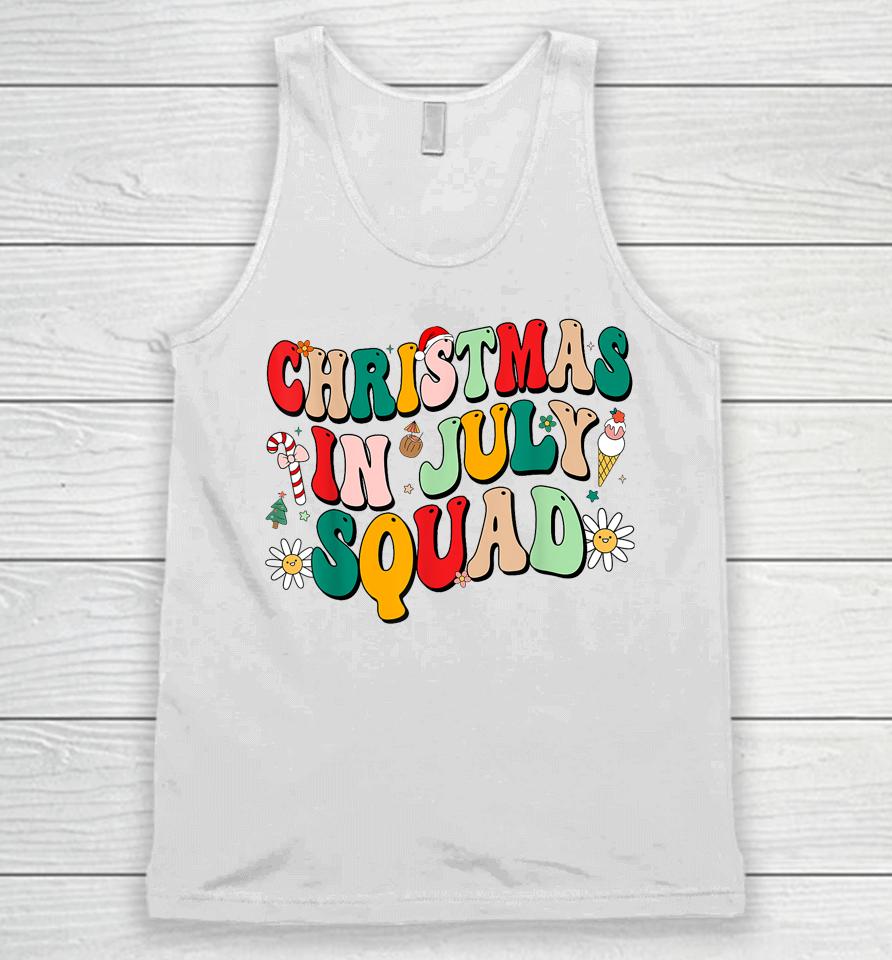 Christmas In July Squad Shirt Groovy Summer Xmas Unisex Tank Top