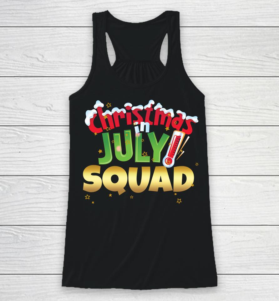Christmas In July Squad Shirt Summer Group Santa Xmas Racerback Tank
