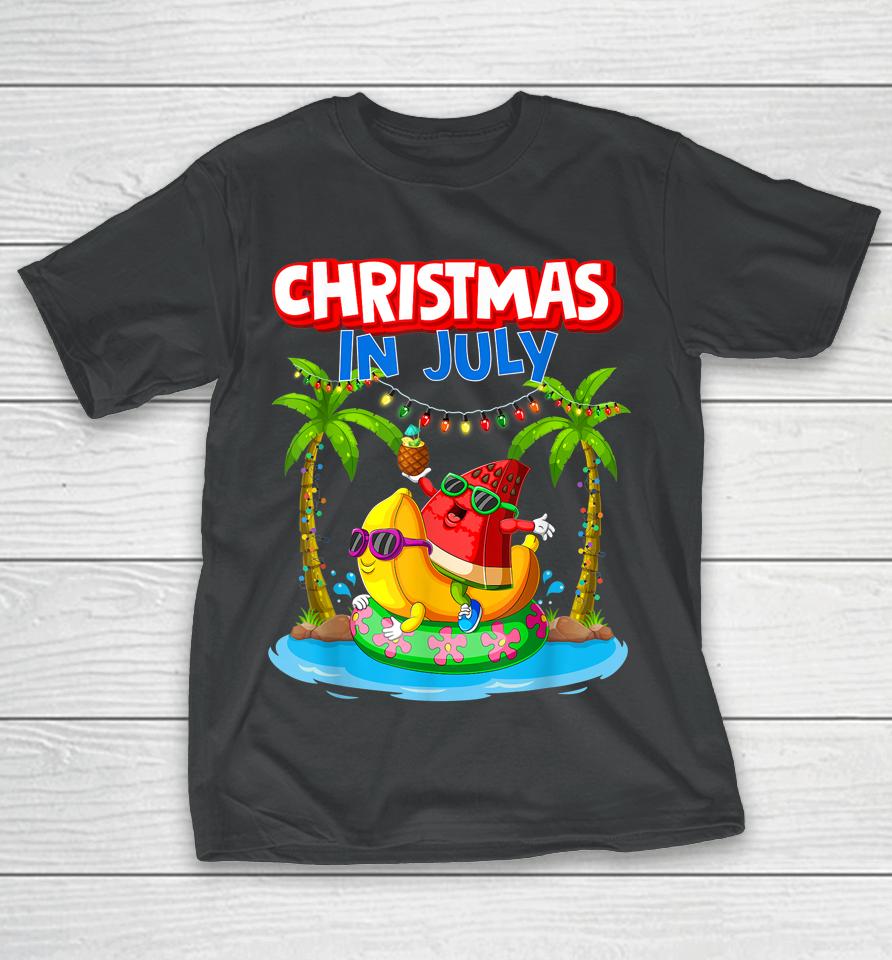 Christmas In July Watermelon Xmas Summer T-Shirt