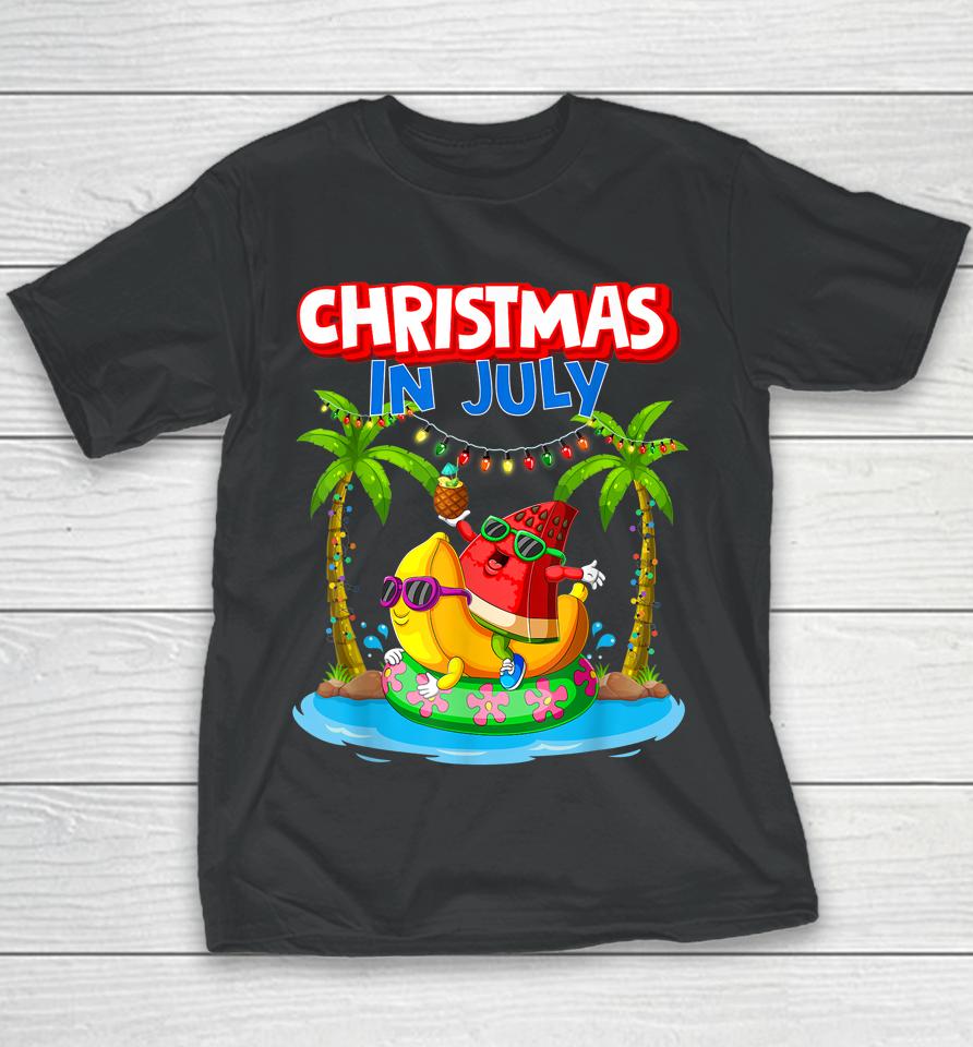 Christmas In July Watermelon Xmas Summer Youth T-Shirt