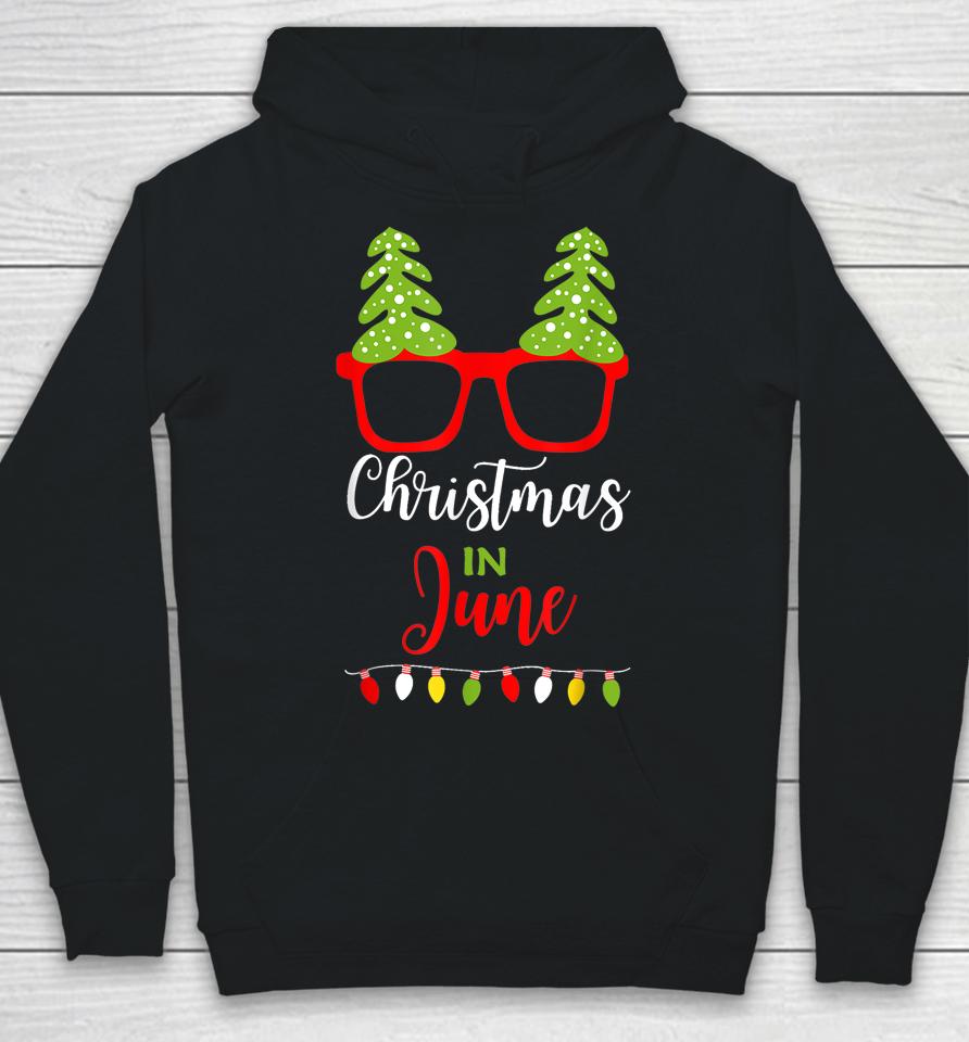 Christmas In June Gift Sunglasses With Christmas Tree Hoodie