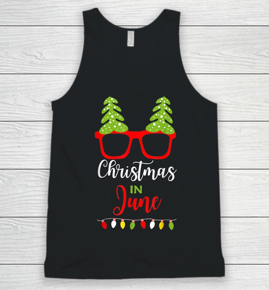 Christmas In June Gift Sunglasses With Christmas Tree Unisex Tank Top