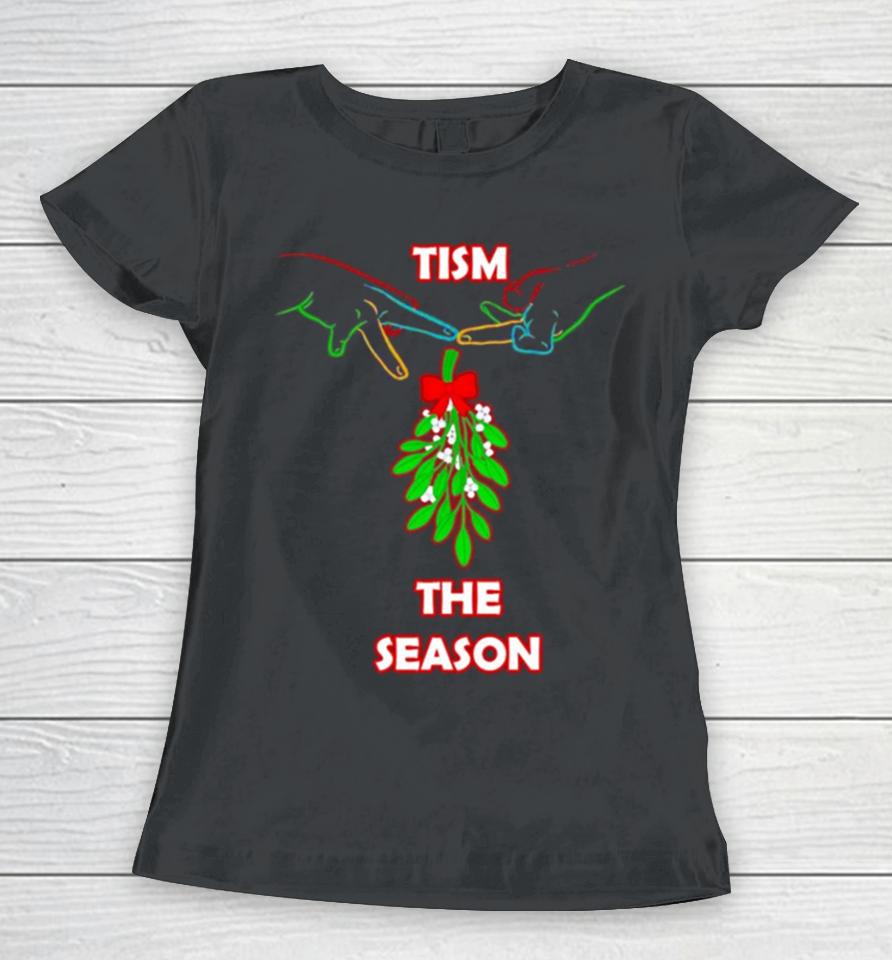 Christmas Mistletoe Tism The Season Women T-Shirt