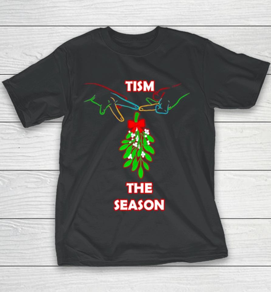 Christmas Mistletoe Tism The Season Youth T-Shirt
