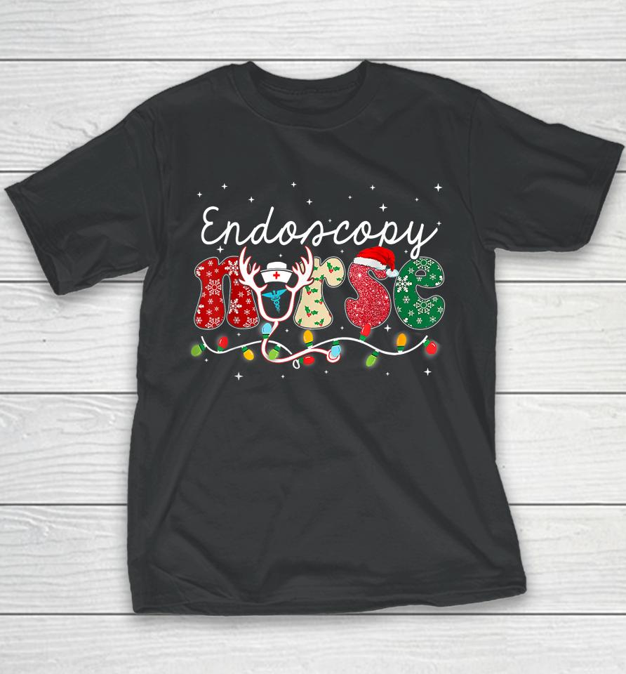 Christmas Nurse Nursing Endoscopy Nurse Christmas Pattern Youth T-Shirt