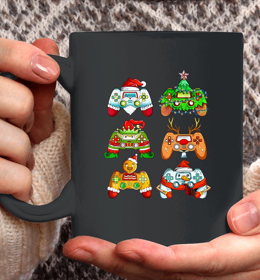 Christmas Santa Elf Gaming Controllers Snowman Coffee Mug