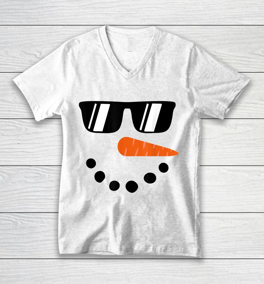 Christmas Snowman Unisex V-Neck T-Shirt
