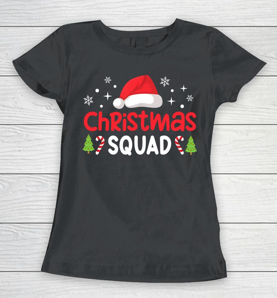 Christmas Squad Family Group Matching  Funny Santa Elf Women T-Shirt