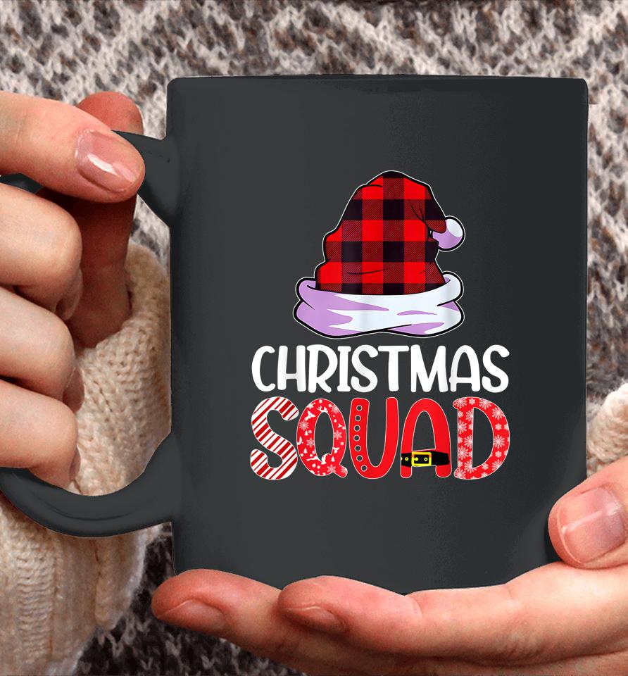 Christmas Squad Family Group Matching  Red Plaid Santa Coffee Mug
