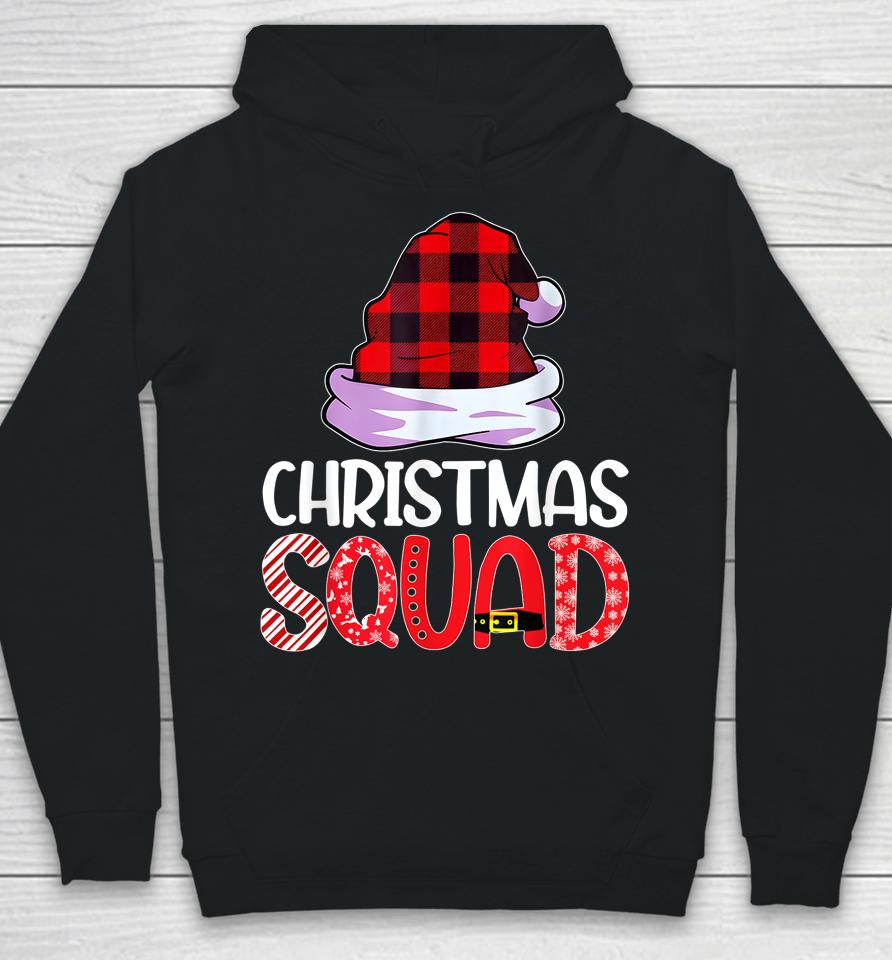 Christmas Squad Family Group Matching  Red Plaid Santa Hoodie