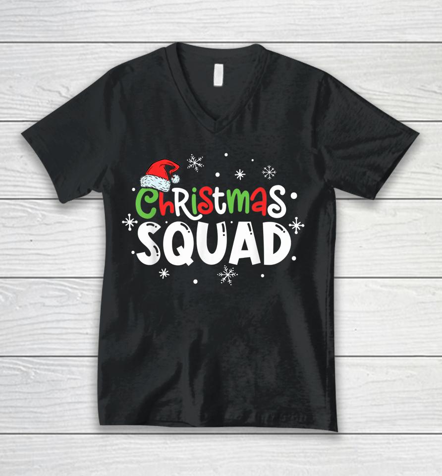 Christmas Squad Santa Family Matching Pajamas Xmas Unisex V-Neck T-Shirt