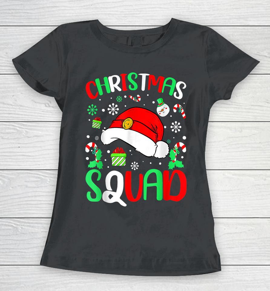 Christmas Squad Santa Hat Family Matching Pajama Xmas Women T-Shirt