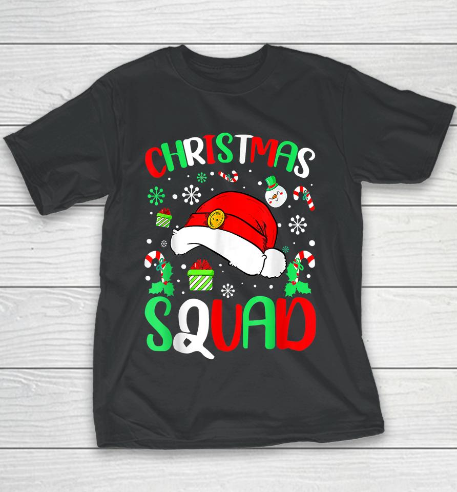Christmas Squad Santa Hat Family Matching Pajama Xmas Youth T-Shirt
