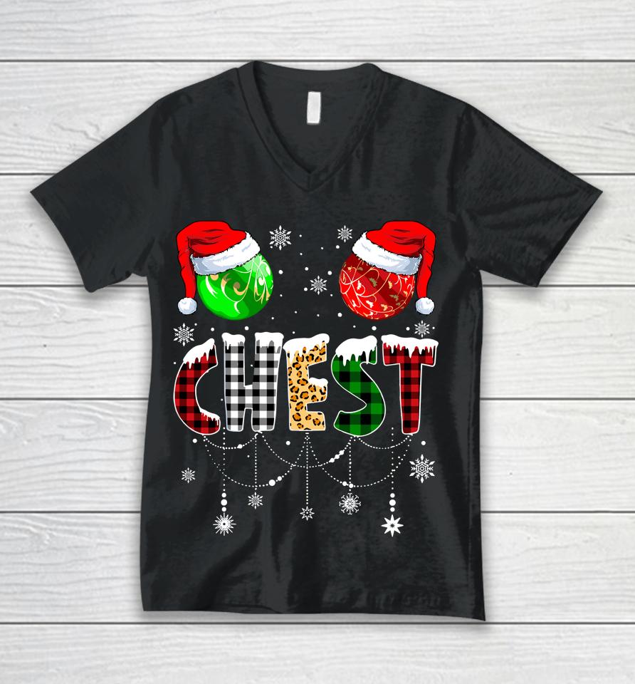 Christmas T Shirt Matching Couple Family Chestnuts Unisex V-Neck T-Shirt